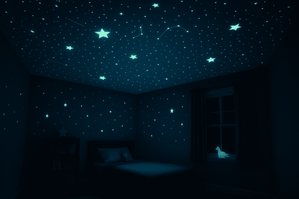 peinture phosphorescente chambre enfant étoiles