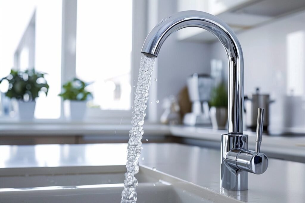 économie d’eau à la maison robinet cuisine moderne