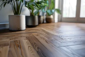 Photo d'un parquet en baton rompu