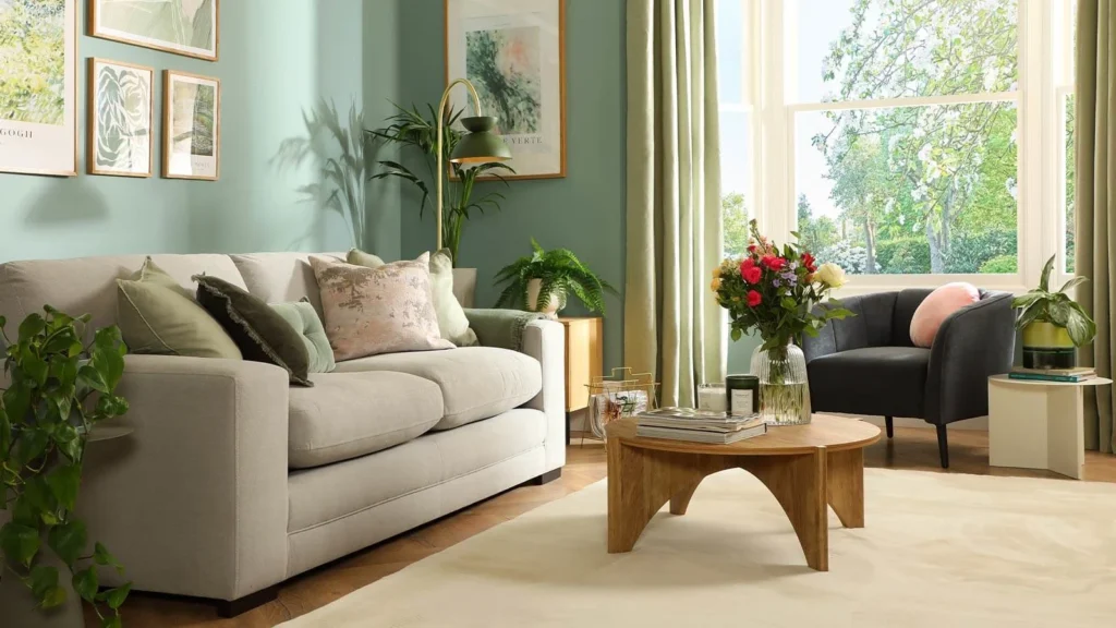 Canapé design proportionné dans un salon moderne