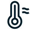 Icône de thermomètre représentant le chauffage et la température de l'eau.