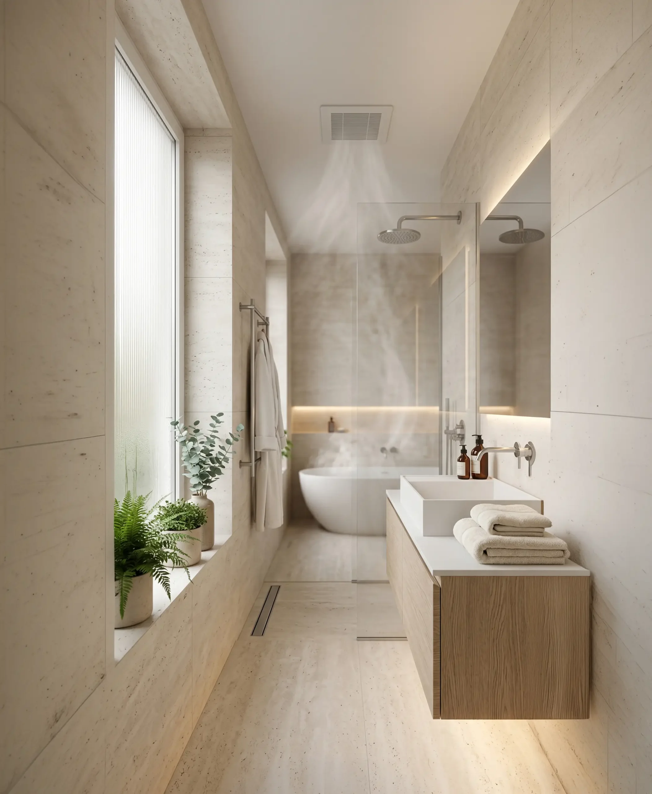 Installation d'un système de VMC double flux dans une salle de bain moderne