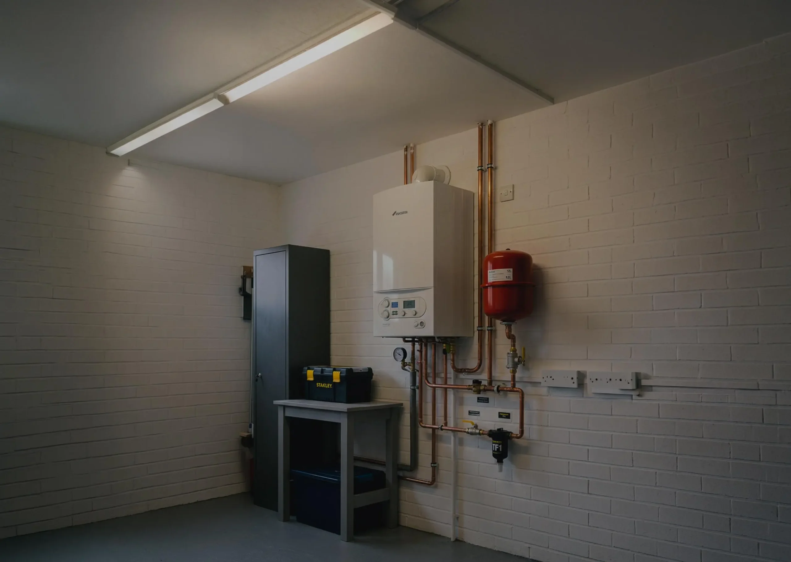 Installation soignée d'une chaudière dans une cave pour la rénovation énergétique