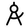 Pictogramme de compas de précision