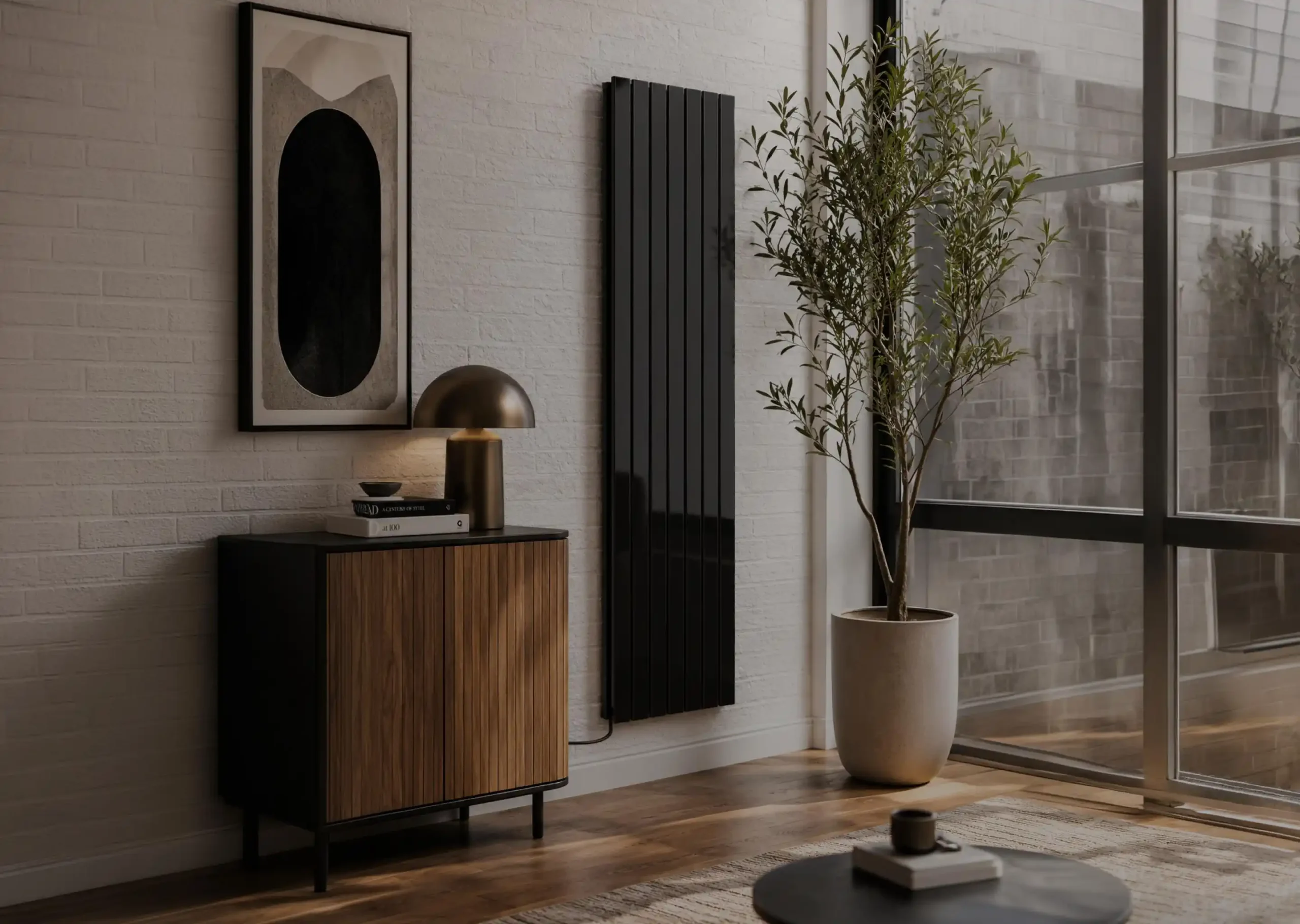 Installation d'un radiateur à inertie moderne à l'étage d'une maison réhabilitée