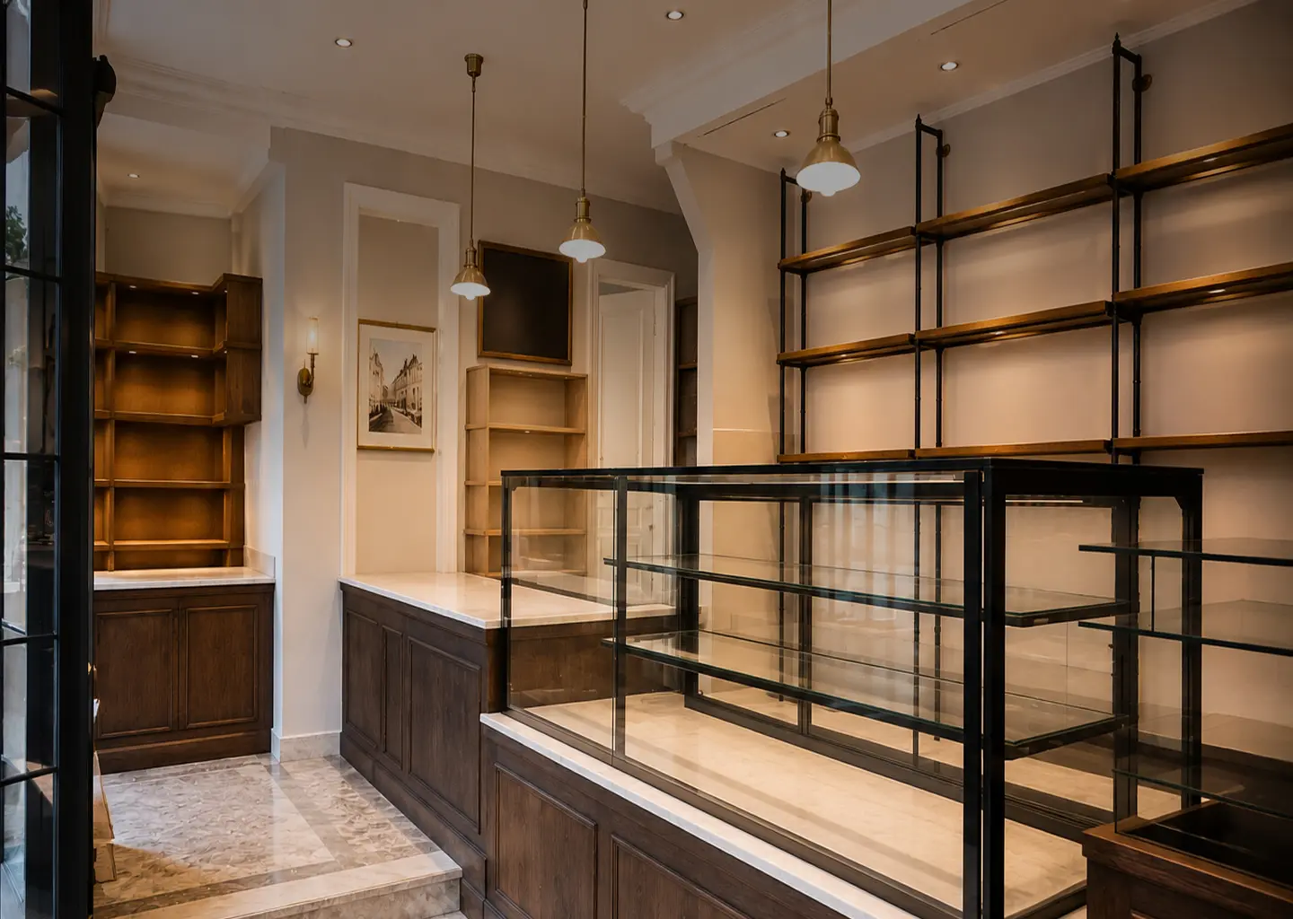 Chantier de rénovation et aménagement intérieur d'une boutique