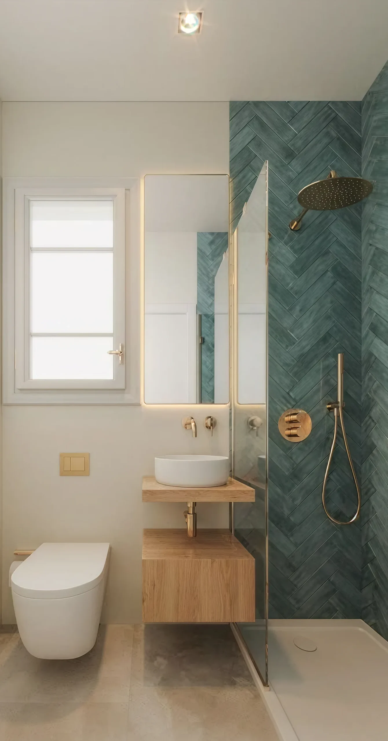 Rénovation et aménagement d'une salle de bain moderne aux tons bleus