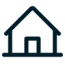 Pictogramme d'une maison vue de face.