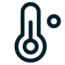 Icône de thermomètre symbolisant la régulation précise de la température intérieure et le confort thermique.